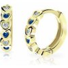 Cutie Jewellery Zlaté detské náušnice krúžky C3339Z-Blue Dark