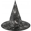 Party Čarodejnícky klobúk Pavučiny čierno-strieborný