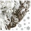 Maki Silver Pine Wreath servítky 33x33cm 3V 20ks
