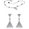 A-B Set of silver jewelry with zircon in a shape of a triangle 20000018