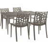 Súprava záhradného nábytku Odini 4+1 s podrúčkami cappuccino