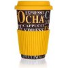 Banquet Hrnek keramický se silikonovým víčkem GO dekor Coffee 400 ml