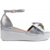 Shelvt Silver wedge sandals šedá 39 Shelvt 0000296598243