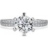 Florence Side Stones | Zásnubný prsteň so stredovým kameňom 1.310ct, biele zlato, s diamantmi 50
