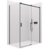 CERANO - Sprchovací kút Santoro Ľ/P - 8 mm - čierna matná, transparentné sklo - 160x100x195 cm - posuvný