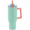 Veľký termohrnček so slamkou – zelený 1200 ml