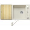 Blanco AXIA III XL 6 S biela soft + drevená krájacia doska 527052 + Blanco DARAS biela soft 526935