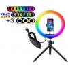 RGB Prstencová lampa, kruhové svetlo ring led light set 26cm (RGB1)