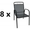 VerDesign 8 x BRUSEL záhradné kovové kreslo, čierne
