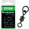Zfish Obratlík Rolling Swivel with Ring Black Matt Veľkosť 8 10ks 26kg