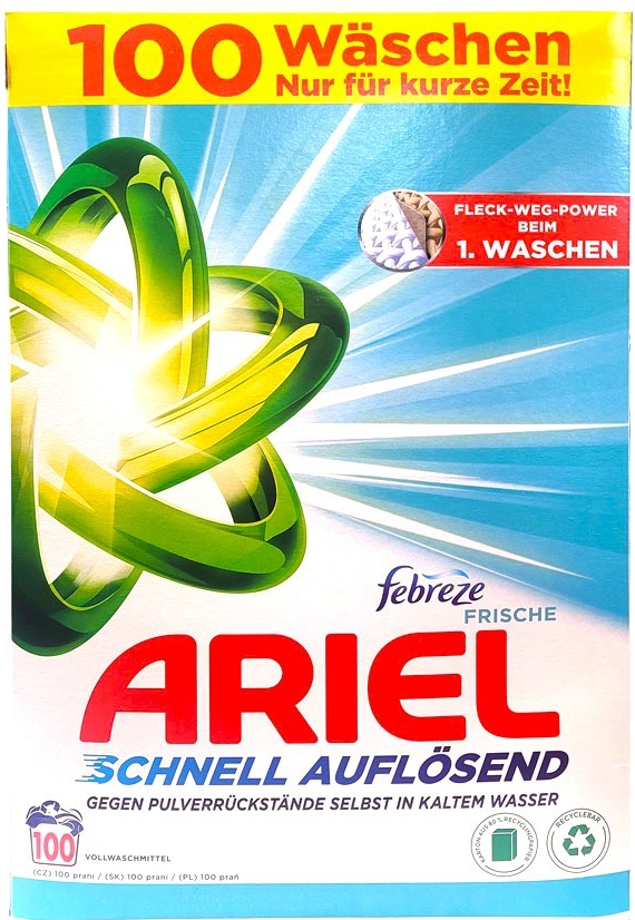 Ariel Febreze frische prášok na pranie 6 kg 100 PD