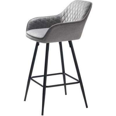Furniria Dizajnová barová stolička Dana sivý zamat