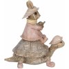 Clayre & Eef Dekorácie králičie slečny na korytnačke - 14 * 8 * 14 cm - Clayre & Eef