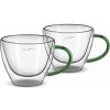 Lamart LT9115 2-dielna súprava pohárov na cappuccino Vaso, 190 ml, zelená