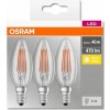 Osram LED žiarovka BASE, E14, 4W, sviečka, teplá biela, 3ks + záruka 3 roky zadarmo