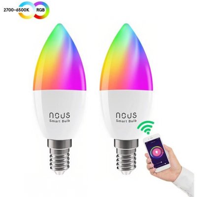 NOUS Smart sada LED žiaroviek E14 4,5W RGB Nous P4/2pack WiFi Tuya
