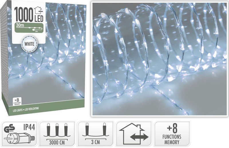 HOMESTYLING Vánoční světelný řetěz studená bílá 1000 LED 30 m KO-AX9621060