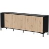 Cama Komoda MERCI 200 x 40 x 74 cm černá/dub řemeslný