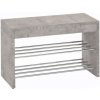 Kondela LUSIA beton/chrom 0000228949 - Lavica s botníkom, beton/chrom