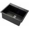 Granitový drez 63,5x55,9x25,4CM Jednokomorový Vstavaný Kuchynský Drez
