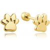 MINET Zlaté náušnice labky na skrutku Au 585/1000 1,80g