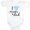 Body krátky rukáv Baby Nellys I love mom & dad kluk Baby Nellys