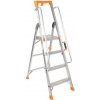 Profesionálny hliníkový rebrík s plošinou Manutan Expert, 4 stupne
