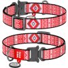 Obojok nylon 35mmx46-70cm WAUDOG Etno červený