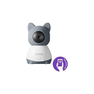 Teslá Smart Camera Baby B250 bielo-šedá / detská bezpečnostná kamera / 2k / IR LED 10m / 2-cestné audio / microSD / Wi-Fi (TSL-CAM-B250)
