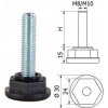 ø-30mm, M10x25mm, H-25mm, Bezkĺbová plastová nivelačná nožička, závitovo-nastavitelná.