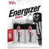 2x batéria ENERGIZER Max 6LR61 6F22 522 9V