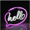 Polux | LED Neónová nástenná dekorácia HELLO LED/3W/3xAA USB ružová | SA1966
