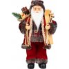 Dekorácia MagicHome Vianoce, Santa, s darčekom, červený, 60 cm