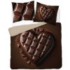 DETEXPOL Francúzske obliečky 3D Srdce čokoládové micro Polyester - mikrovlákno, 220/200, 2x70/80 cm