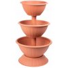 Kvetináč Strend Pro PYRAMID, trojpodlažný, 79 cm, terakota