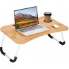 Skladací stolík pod notebook - svetlohnedý