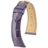 Kožený remienok Hirsch London L 04307084-7, fialový, aligátorová koža, dĺžka L, Quick Release 19 mm