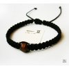 Čierny shamballa náramok pre znamenie Blíženci s tigrím okom (Čierny ochranný náramok s tigrím okom)