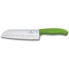 Victorinox 6.8526.17L4B Santoku kuchársky nôž 17 cm, zelená, TPE, blister