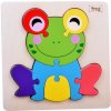 JOKOMISIADA Drevené puzzle Žabka 7 dielikov
