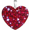 Evolution Group Strieborný prívesok s krištáľmi Swarovski červené srdce 34243 3 cherry