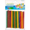 CRAFT FUN 402526 drevené paličky okrúhle, mix farieb 50 ks