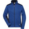 James & Nicholson Mikina Strong JN 861 na zip, pletená, fleecová, dámská COT020861s7413-royal melan 3XL Melír modrá královská/navy