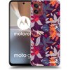 Picasee silikónový prehľadný obal pre Motorola Moto G32 - Purple Leaf