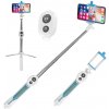 Hobby Life WB-0014 Bezdrôtová selfie tyč s Bluetooth s mini statívom a diaľkovým ovládaním, 18,5-67cm, bielo-modrá