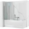 Rea Agat-3, vaňová zástena, 3-krídlová, 120 x 140 cm, chróm-transparentná, REA-W0301