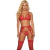 Suspender Lingerie Set (Red)