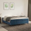 Box spring postel s matrací tmavě modrá 160x200 cm samet Modrá 3144691