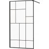 MEXEN/S - KIOTO Sprchová zástena WALK-IN 100x200 cm 8 mm, čierna, čierny vzor 2 800-100-101-70-78