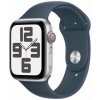 Apple Watch SE (2023) GPS+Cellular 44mm Strieborné hliníkové telo - Búrkovo modrý športový remienok S/M / 140-190mm (MRHF3)
